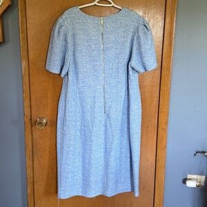 Calvin Klein Collection | Dresses | Calvin Klein Blue Tweed Dress Size 2 W  | Poshmark